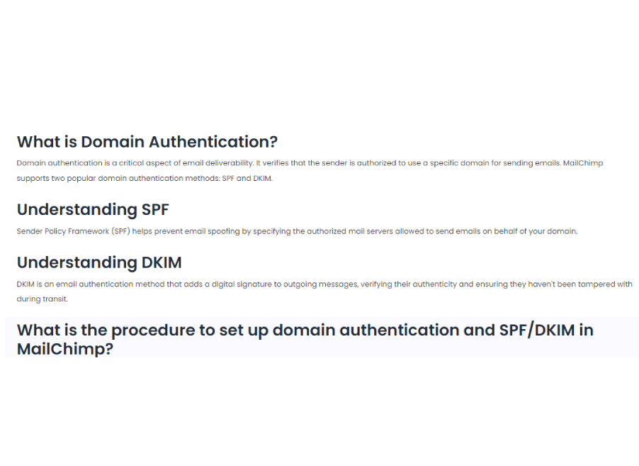 MailChimp Domain Authentication and SPF