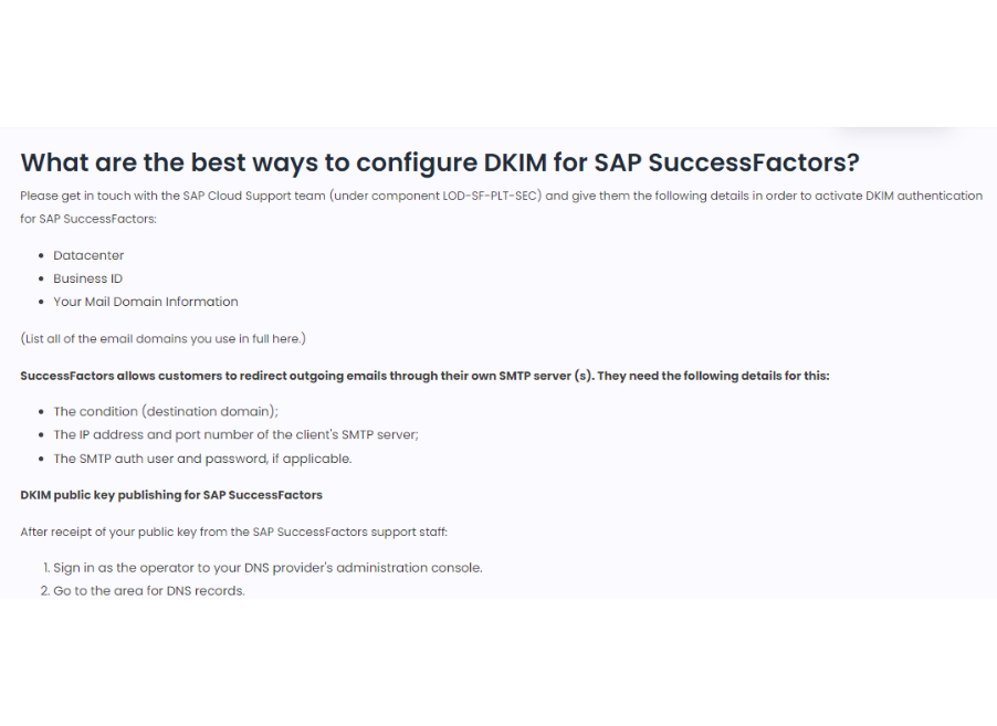 Generate DKIM for SAP Success Factor