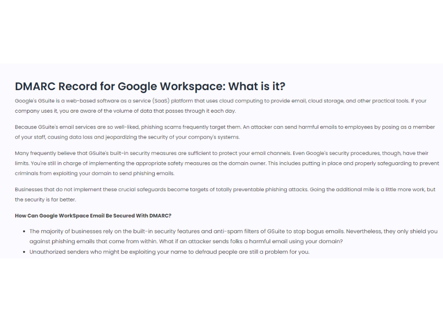 Anti-Spam Policy For G-Suite/Google Workspace