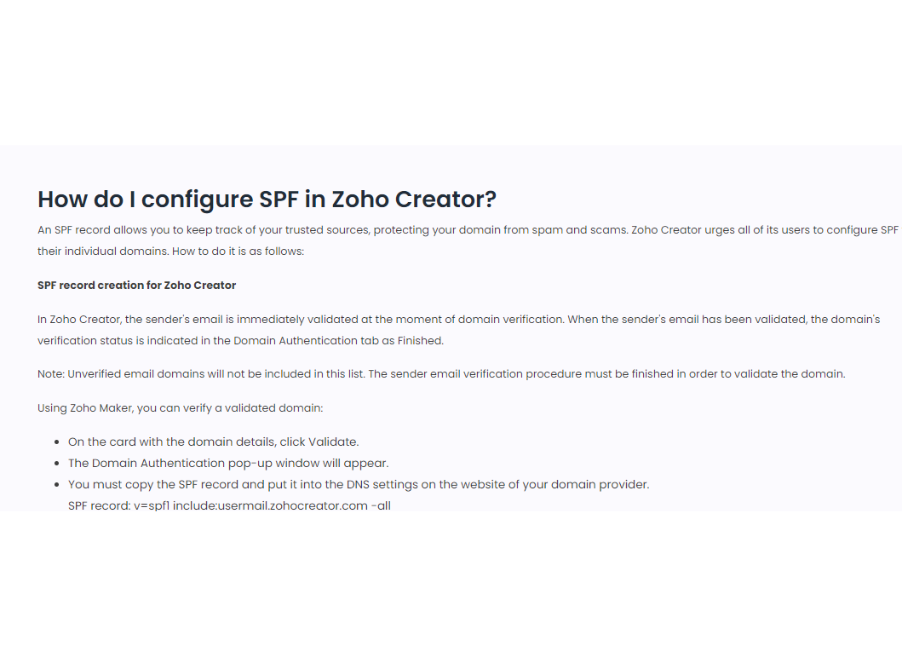 Generate SPF for Zoho Books